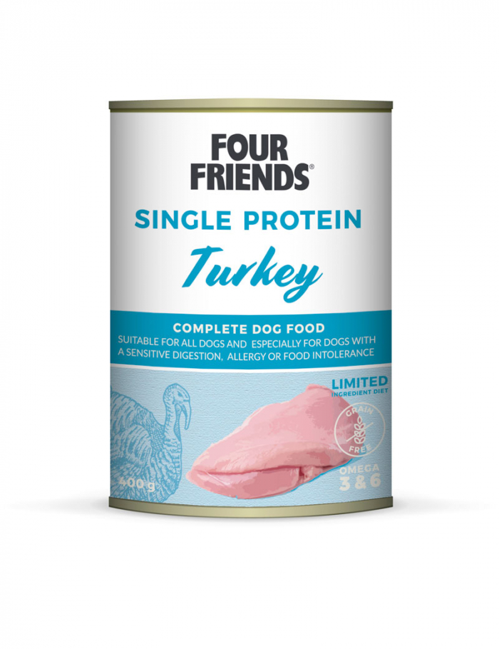 Single Protein Turkey Våtfôr for hund 400g