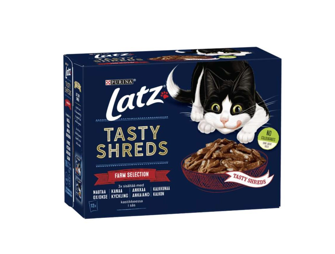 Tasty Shreds Farm Selection Våtfôr 12x80g