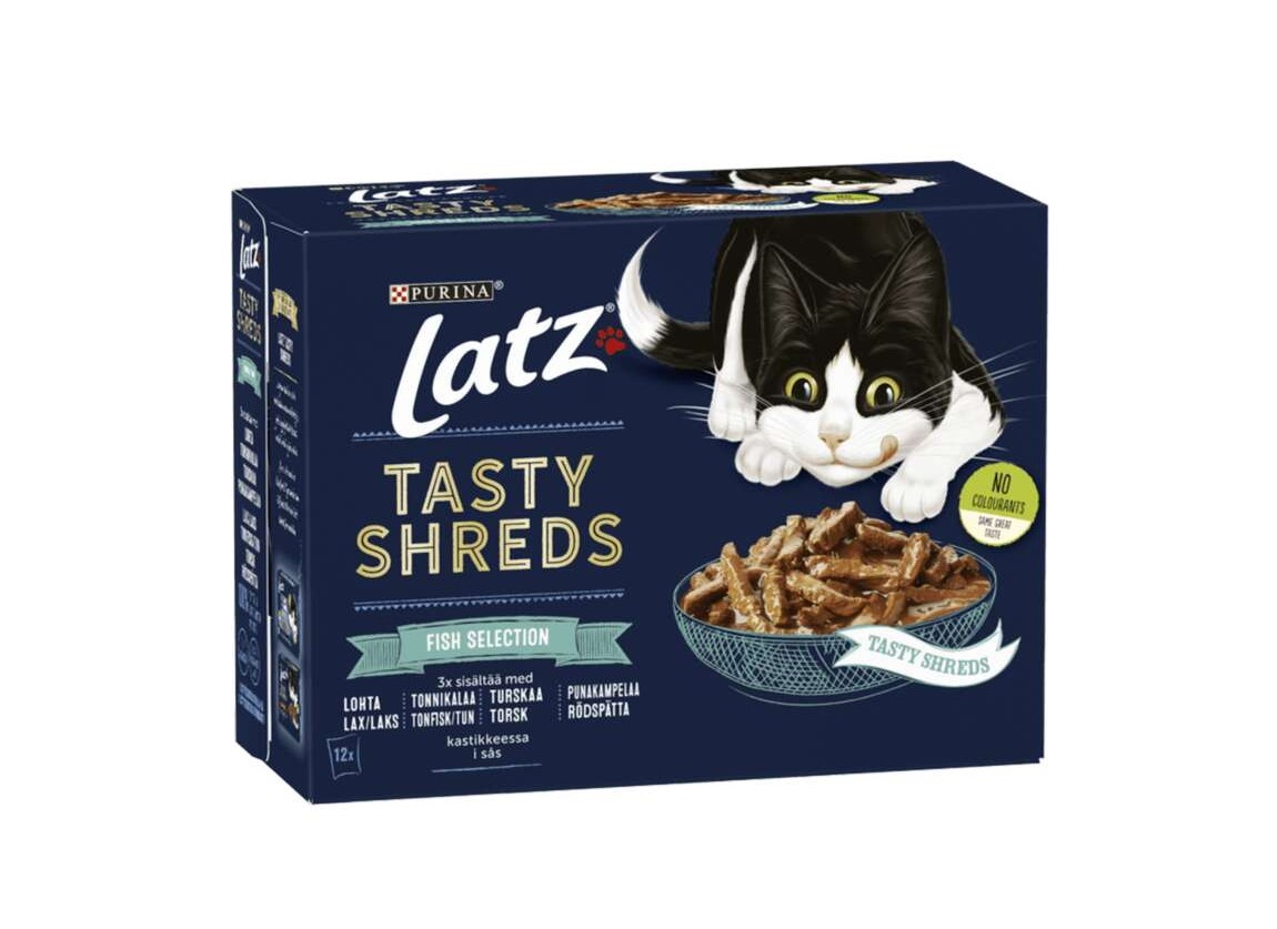 Tasty Shreds Fish Selection Våtfôr 12x80g