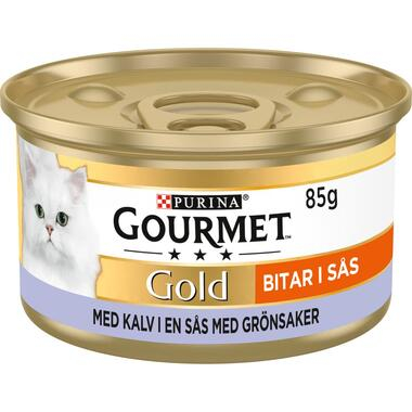 Gold Biter i saus Kalv & Grønnsaker Våtfôr 85g