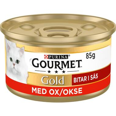 Gold Biter i saus Oksekjøtt Våtfôr for katt 85g